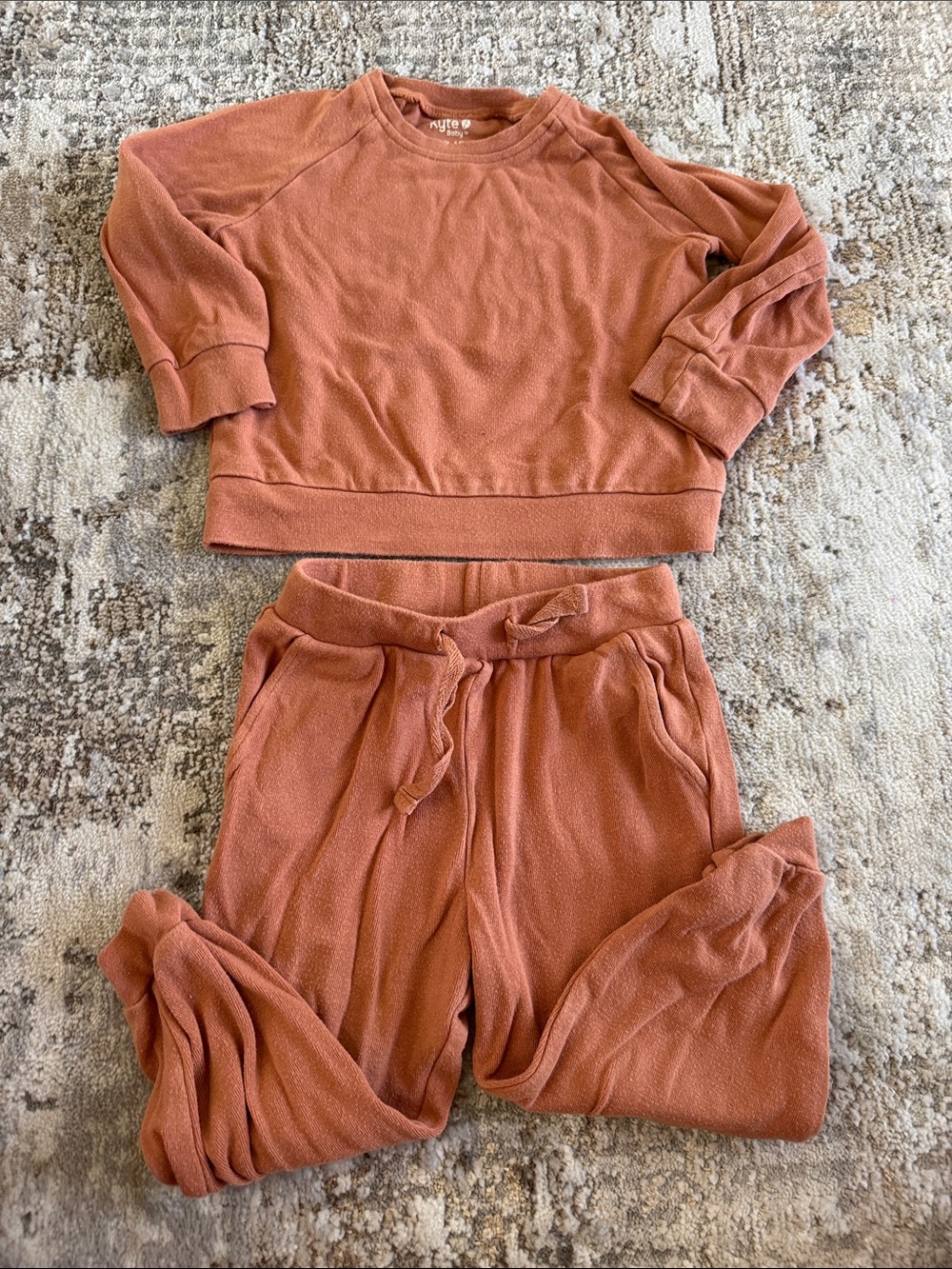 Kyte BABY Rust-Orange Kids Matching Sweatshirt & Joggers Set 12-18 Mo